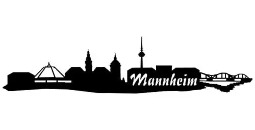 Produktbild: Samunshi® Wandsticker Mannheim Skyline schwarz 30x6,9cm