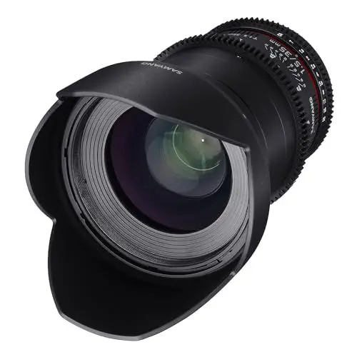 Produktbild: SAMYANG 7810 35/1,5 Objektiv Video DSLR II Canon EF manueller Fokus Videoobjektiv 0,8 Zahnkranz Gear, Weitwinkelobjektiv schwarz