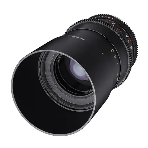 Produktbild: SAMYANG 7857 100/3,1 Objektiv Makro Video DSLR Sony E manueller Fokus Videoobjektiv 0,8 Zahnkranz Gear, Makroobjektiv schwarz