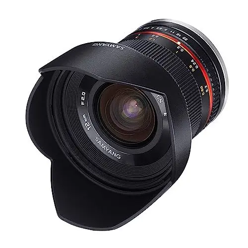 Produktbild: Samyang 12mm F2.0 Weitwinkel Objektiv Festbrennweite manueller Fokus Foto Objektiv für Sony E-Mount APS-C Kameras Sony Alpha 6600 6500 6400 6300 6100 6000 5100 5000 schwarz