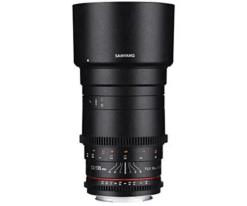 Produktbild: Samyang 135/2,2 Objektiv Video DSLR Sony E manueller Fokus Videoobjektiv 0,8 Zahnkranz Gear, Spiegelobjektiv Teleobjektiv schwarz