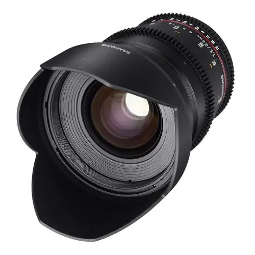 Produktbild: Samyang 24/1,5 Objektiv Video DSLR II Canon EF manueller Fokus Videoobjektiv 0,8 Zahnkranz Gear, Weitwinkelobjektiv schwarz