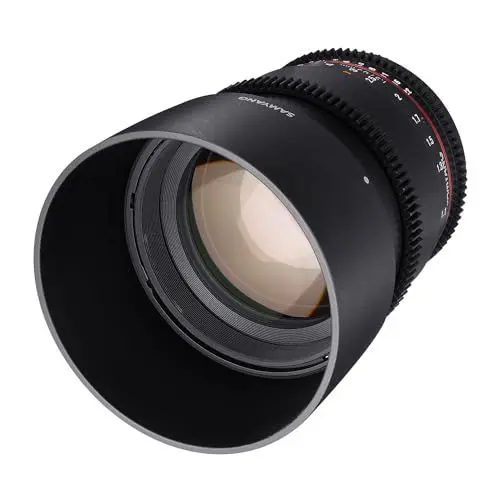 Produktbild: Samyang 85/1,5 Objektiv Video DSLR II Canon EF manueller Fokus Videoobjektiv 0,8 Zahnkranz Gear, Porträtobjektiv schwarz