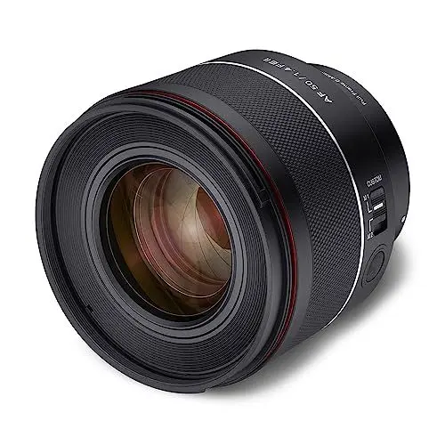 Produktbild: Samyang AF 50mm F1,4 II FE für Sony E - Standard Autofokus Objektiv für spiegellose Systemkameras von Sony, für Vollformat und APS-C Sensoren, Ideal für Detailaufnahmen