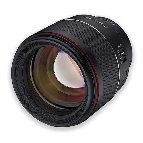 Produktbild: Samyang AF 85mm F1,4 II FE kompatibel mit Sony E – Autofokus Vollformat & APS-C Portait Festbrennweite für spiegellose Systemkameras Alu Gehäuse Wetterschutz Objektiv