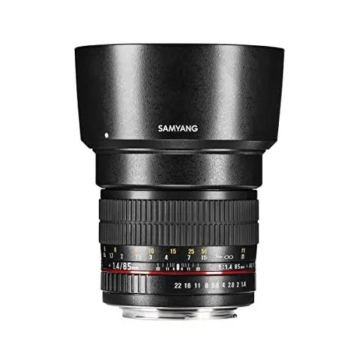 Produktbild: Samyang MF 85mm F1,4 AS IF UMC für MFT– Vollformat Portrait Objektiv für MFT-Mount, geeignet für MFT, manueller Fokus, für Olympus OM-D E-M10 Mark IV, Mark III und Panasonic Lumix DC-G110, DC-G91
