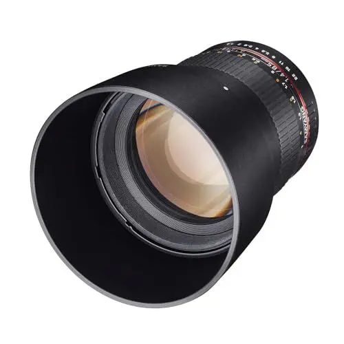 Produktbild: Samyang MF 85mm F1,4 AS IF UMC für Nikon F – Vollformat Portrait Objektiv für Nikon F/ F AE-Mount, geeignet für APS-C, manueller Fokus, für DSLR Nikon Kameras D780, D3500, D850, D7500, D5500