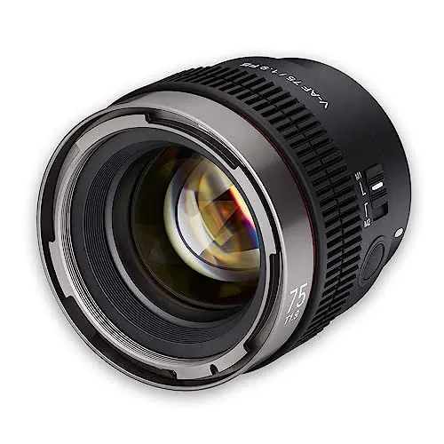 Produktbild: Samyang V-AF 75mm T1,9 FE für Sony E, Videoobjektiv, Auto Fokus Objektiv, Cine Lens 8K Unterstützung, Anamorphic kompatibel, Custom Switch und Custom Button