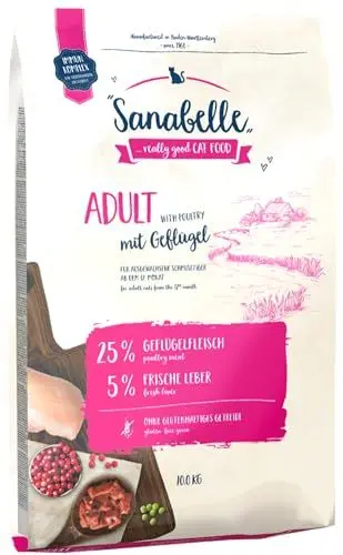 Produktbild: Sanabelle Adult mit Geflügel | Katzentrockenfutter für ausgewachsene Katzen (ab dem 12. Monat) | 1 x 10 kg