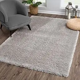 Produktbild: SANAT Porto Shaggy Wohnzimmer Teppich - Hochflor Zottel-Teppiche für Wohnzimmer, Schlafzimmer, Küche, Flure, Kinderzimmer - Leicht Zu Reinigen, Superweich, Modern Teppich Grau 80 x 150 cm