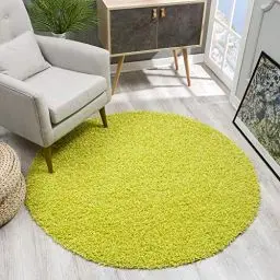 Produktbild: SANAT Teppich Rund - Hellgrün Hochflor, Langflor Modern Teppiche fürs Wohnzimmer, Schlafzimmer, Esszimmer oder Kinderzimmer, Größe: 80x80 cm