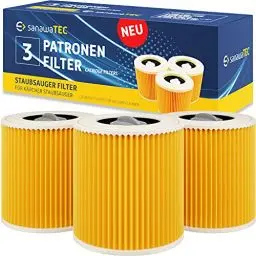 Produktbild: SANAWATEC 3x Filter für Kärcher Staubsauger Ersatz für WD3 Kärcher Filter kompatibel mit Kärcher Premium WD2 WD 3 WD1 MV3 MV2 ersetzt 6.414-552.0, 6.414-772.0, 6.414-547.0 gegen Feinstaub und Gerüche