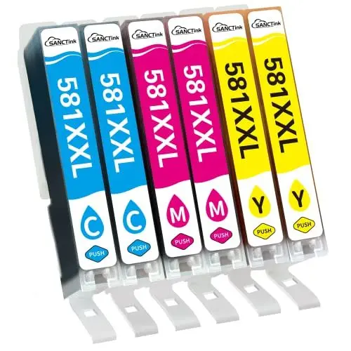 Produktbild: SANCTink 581 XXL CLI-581XXL Multipack Patronen für Canon 581XXL Druckerpatronen Kompatibel mit Canon TS6350 TR8550 TS6150 TS705 TS9550 TS8150 TS6351 TS8150 TS8151 TS8250 (2C/2M/2Y)