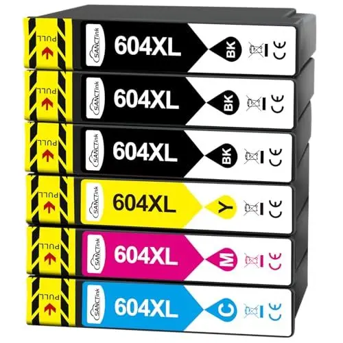 Produktbild: SANCTink 604 XL Druckerpatronen Kompatibel mit Epson 604XL Tintenpatronen für Epson Expression Home XP 2205 XP 4200 XP 3200 XP 3205 XP 2200 XP 4205 Workforce WF 2935 2930 2910 2950DWF (6 Pack)