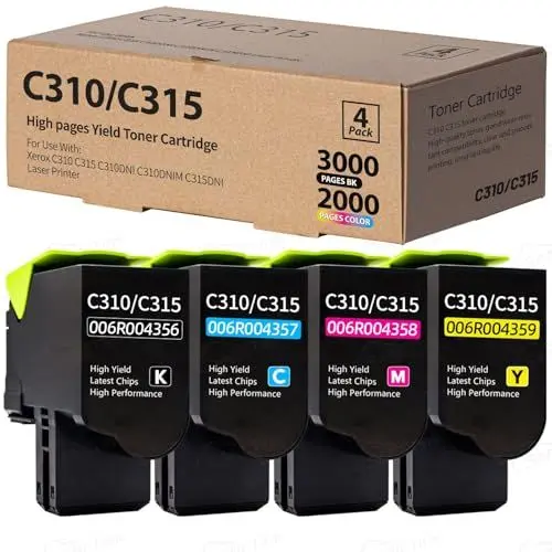 Produktbild: SANCTink Tonerkartusche Kompatibel für Xerox C310 C315 006R04356 006R04357 006R04358 006R04359 C315DNI C310DNI I C3100 DNIM Laserdrucker (C/M/Y/BK, 4er-Pack)