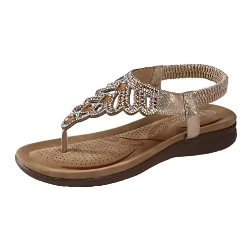 Produktbild: Sandalen Beige Damen Mit Absatz Slippers Zehentrenner Damen Leder Gartenschuhe Damen Zehensandalen Damen Sommer High Heels Schwarz Glitzer Glitzer Schuhe Sommerschuh Mit Absatz