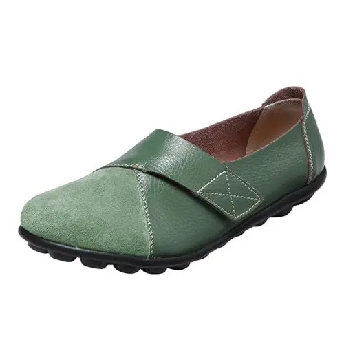 Produktbild: Sandalen Damen Gold Slip On Damen Sneaker Sneaker Loafer für Damen, lässige Slip-on-Kleid-Loafer für Damen, Bequeme römische Sandalen, Wassersportschuhe Sneaker Und Sportschuhe Sneaker (Green, 36)