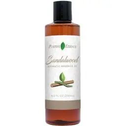 Produktbild: Sandelholz Massageöl, Körperöl für die Therapie – entspannendes Massageöl, Natürliche Inhaltsstoffe – Jojoba, Süßmandel, Vitamin E für die Hautpflege