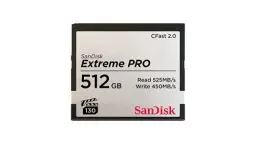 Produktbild: SanDisk Extreme Pro CFast 2.0 Speicherkarte 512 GB (Für Kameras und Camcorder, VPG-130 für 4K Videos, Datenübertragungs mit 525 MB/s, Schreiben mit 450 MB/s)