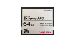 Produktbild: SanDisk Extreme Pro CFast 2.0 Speicherkarte 64 GB (Für Kameras und Camcorder, VPG-130 für 4K Videos, Datenübertragungs mit 525 MB/s, Schreiben mit 430 MB/s)
