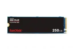 Produktbild: SanDisk SSD PLUS M.2 NVMe SSD 250 GB (M.2 2280, PCIe Gen 3.0, einfache Installation, Western Digital Dashboard, 3 Jahre Garantie)