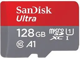 Produktbild: SanDisk Ultra 128GB MicroSDXC Speicherkarte + SD-Adapter mit A1 App-Leistung bis zu 100 MB/s, Klasse 10, U1
