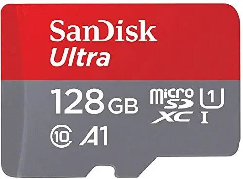 Produktbild: SanDisk Ultra 128GB MicroSDXC Speicherkarte + SD-Adapter mit A1 App-Leistung bis zu 100 MB/s, Klasse 10, U1