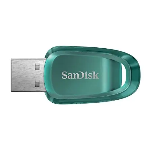 Produktbild: SanDisk Ultra Eco USB 3.2 Flash-Laufwerk 64 GB (Lesegeschwindigkeit bis 100 MB/s, RescuePRO Deluxe, 5 Jahre Garantie)