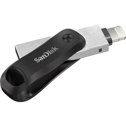 Produktbild: SanDisk iXpand Go Flash-Laufwerk iPhone Speicher 256 GB (iPad kompatibel, automatisches Backup, Schlüsselanhänger-Funktion, USB 3.0, iXpand App)