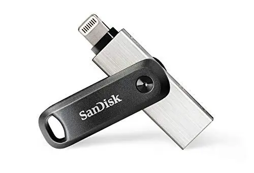 Produktbild: SanDisk iXpand Go Flash-Laufwerk iPhone Speicher 64 GB (iPad kompatibel, automatisches Backup, Schlüsselanhänger-Funktion, USB 3.0, iXpand App)