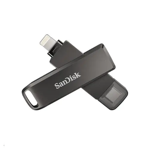 Produktbild: SanDisk iXpand Luxe Flash-Laufwerk 2-in-1 iPhone Speicher 128 GB (iPad kompatibel, automatisches Backup, USB-C und Lightning Anschluss, Passwortschutz, iXpand App)