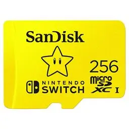 Produktbild: SanDisk microSDXC UHS-I Speicherkarte für Nintendo Switch 256 GB (U3, Class 10, 100 MB/s Übertragung, mehr Platz für Spiele)