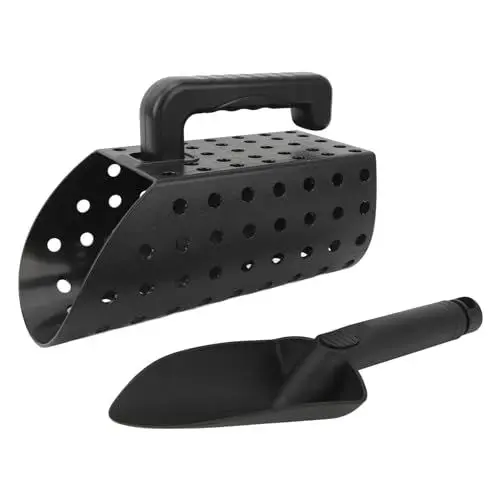 Produktbild: Sandschaufel, Schaufel-Set, Sandsieb, Metalldetektionszubehör, Grabwerkzeug für Strandbeschuss, Schatzsuche, Schwarz für Erwachsene