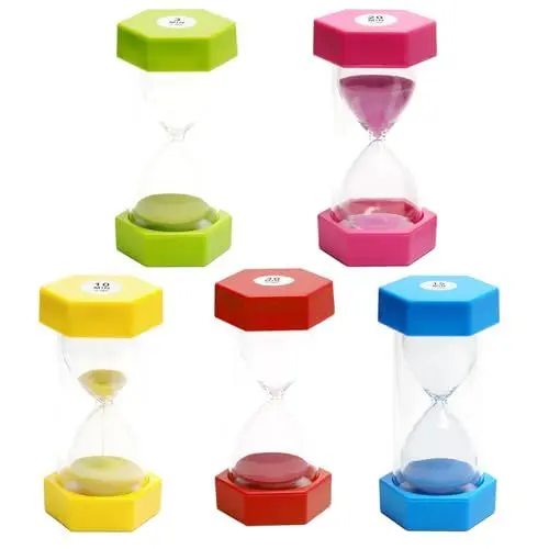 Produktbild: Sanduhr für Kinder, Sanduhre, Eieruhren Set, Sand Timer Sanduhr 3 10 15 20 30 Minuten Timer, für Schule, Klassenzimmer Spiele, Farben Sanduhren Set für Kinde, Zuhause Küche