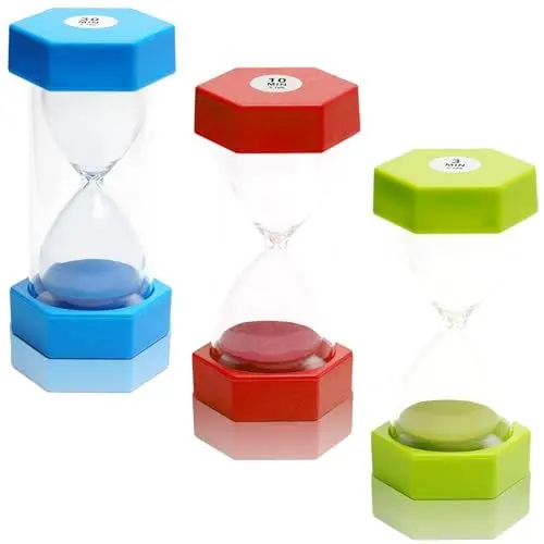 Produktbild: Sanduhr für Kinder, Sanduhre, Eieruhren Set, Sand Timer Sanduhr 3, 10, 30 Minuten Timer, für Schule, Klassenzimmer Spiele, Farben Sanduhren Set für Kinde, Zuhause Küche