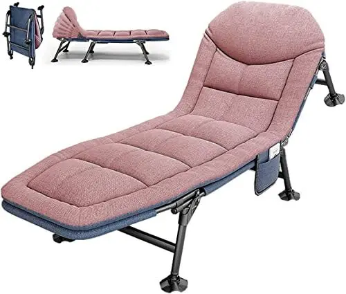 Produktbild: SANEIOUI Sonnenliege Klappbar Relaxliege Feldbett mit Liegefunktion, Großzügiges Campingliege 190x67x38cm, Liegestuhl 6-Bein Gartenliege/Feldbett/Campingbett für Innenbereich/Außenbereich