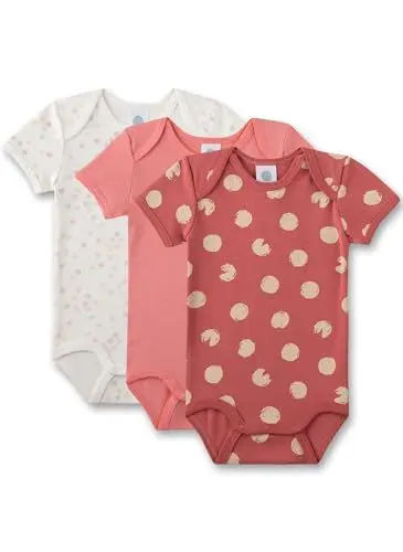 Produktbild: Sanetta Baby-Body Kurzarm (Dreierpack) Rosa | Hochwertiger und nachhaltiger Body für Mädchen aus Bio-Baumwolle. Inhalt: 3er Set Baby Body 056