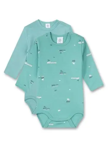 Produktbild: Sanetta Baby-Jungen 324437 Body Langarm Doppelpack, Green Aqua, 80