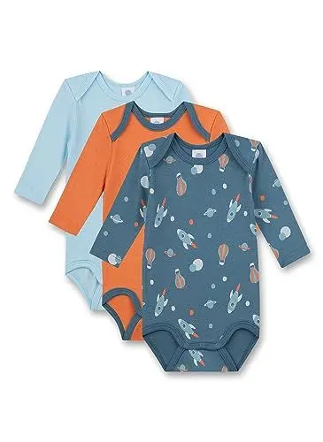 Produktbild: Sanetta Baby-Jungen 324466 Body Langarm 3er Set, Bluestone, 56 Pack