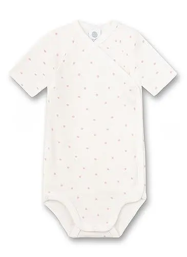 Produktbild: Sanetta Baby-Wickelbody kurzarm weiß Dots | Nachhaltiger und süßer Wickelbody für Mädchen aus Bio-Baumwolle. Baby Wickelbody