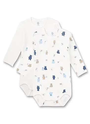 Produktbild: Sanetta Baby Body langarm (Doppelpack) Off White | Hochwertiger und nachhaltiger Body für Jungen aus Bio-Baumwolle. Inhalt: 2er-Set Baby Body