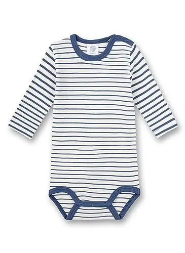 Produktbild: Sanetta Body Langarm Blau Ringel | Hochwertiger und nachhaltiger Body für Jungen aus Bio-Baumwolle. Baby Body 104