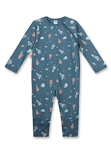 Produktbild: Sanetta Jungen-Overall Blau | Praktischer und bequemer Strampler aus weicher Bio-Baumwolle für Jungen. | Babyoverall Größe 050