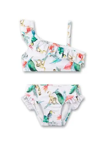 Produktbild: Sanetta Mädchen-Bikini Off-White asymmetrisch | Bequemer und anschmiegsamer Bikini aus Polyamid-Mix für Mädchen. Bademode für Kinder
