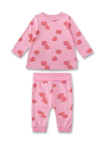 Produktbild: Sanetta Mädchen-Schlafanzug lang Rosa | Nachhaltiger und bequemer Schlafanzug aus Bio-Baumwolle für Mädchen. Baby Schlafanzug