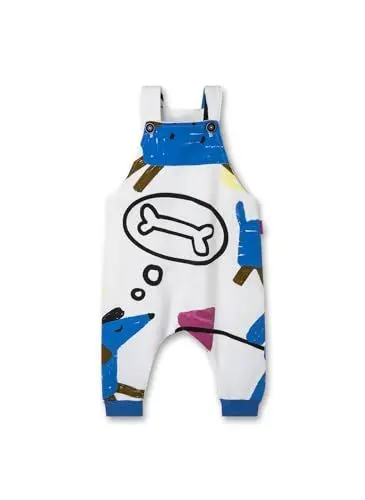 Produktbild: Sanetta Pure Baby Latzhose Off-White | Hochwertige und bequeme Latzhose aus Bio-Baumwolle für Jungen. Baby Bekleidung
