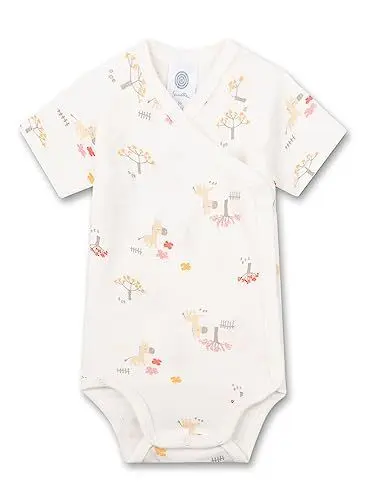 Produktbild: Sanetta Wickelbody Kurzarm Off-White | Nachhaltiger und süßer Wickelbody für Mädchen aus Bio-Baumwolle. Baby Wickelbody 44