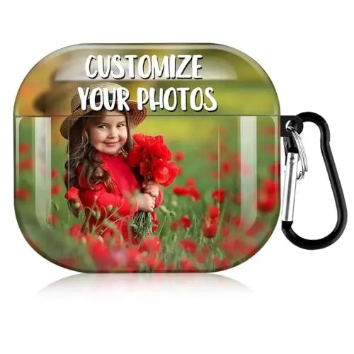 Produktbild: Sangkoo AirPod 3 Hülle Kompatibel mit AirPods 3 Generation Hülle Personalisierte Foto AirPod Hülle Schutzhülle Zubehör mit Karabiner AirPods 3 Generation Case, für AirPods 3