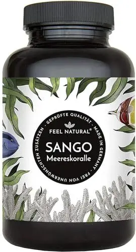 Produktbild: Sango Meereskoralle Kapseln - 180 Stück (2 Monate) - hochdosiert mit 660mg Calcium & 330mg Magnesium (2:1 Verhältnis) - Laborgeprüft, hoch bioverfügbar, in Deutschland produziert