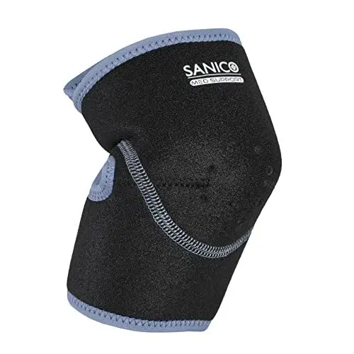 Produktbild: SANICO Ellenbogen-Pad - Gepolsterte Ellenbogen-Bandage mit Kompression - Orthopädische Neopren-Bandage für Stabilität, Entlastung, Blutzirkulation - Beidseitig, atmungsaktiv - 40 x 0,3 x 21 cm
